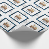 クリスマス出生ペンブロークウェルシュコーギー(赤1)おもしろい ラッピングペーパー (コーナー)