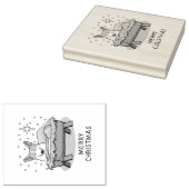 クリスマス出生ペンブロークウェルシュコーギー(赤1)おもしろい ラバースタンプ (押印)