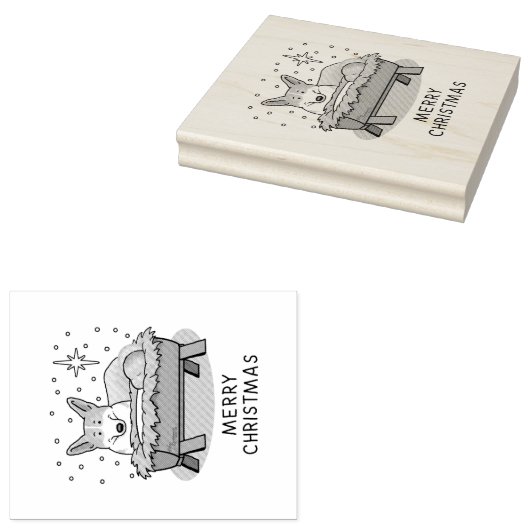 クリスマス出生ペンブロークウェルシュコーギー（赤1）おもしろい ラバースタンプ (押印)