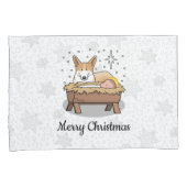 クリスマス出生ペンブロークウェルシュコーギー(赤1)おもしろい 枕カバー (正面右)