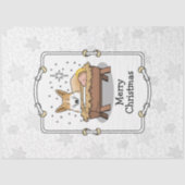 クリスマス出生ペンブロークウェルシュコーギー（赤1）おもしろい 薄葉紙 (正面)