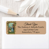 クリスマス出生ホリデーReligiousThank You ラベル (インサイチュ)