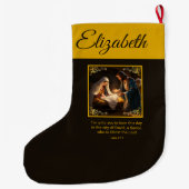 クリスマス出生ホーリーファミリークリスマスストッキング ラージクリスマスストッキング (裏面)