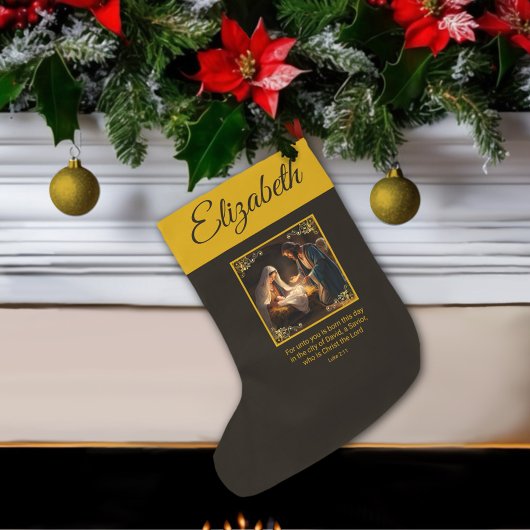 クリスマス出生ホーリーファミリークリスマスストッキング ラージクリスマスストッキング