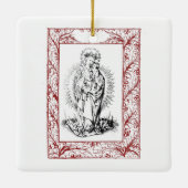 クリスマス出生マドンナとチャイルドホリーセラミック セラミックオーナメント (裏面)