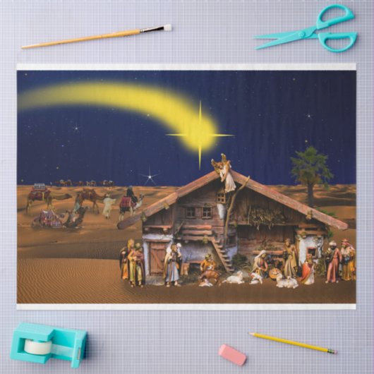 クリスマス出生マネジャー2デクページティッシュペーパー 薄葉紙 (クラフト)