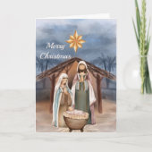 クリスマス出生マンガースターウォーターカラー シーズンカード (正面)