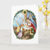 クリスマス出生ミッドセンチュリー カード (黄色い花)