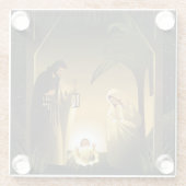 クリスマス出生メアリー、ジョセフ、ベビーイエス ガラスコースター (裏面)