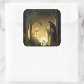 クリスマス出生メアリー、ジョセフ、ベビーイエス スクエアシール (バッグ)