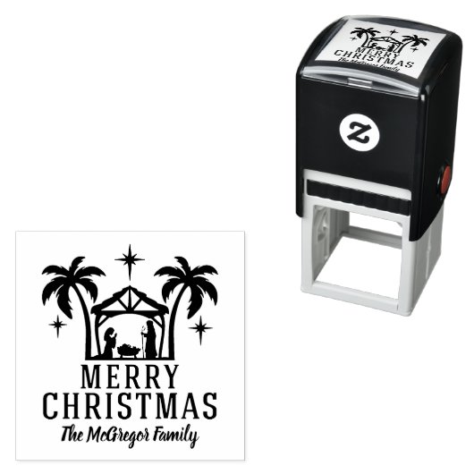クリスマス出生メリークリスマスファミリー名 セルフインキングスタンプ (インサイチュ)
