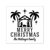 クリスマス出生メリークリスマスファミリー名 セルフインキングスタンプ (デザイン)