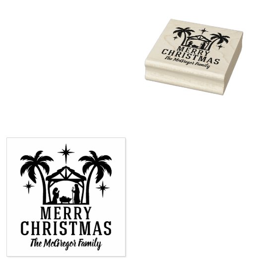 クリスマス出生メリークリスマスファミリー名 ラバースタンプ (押印)