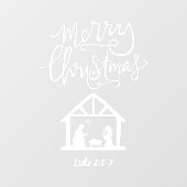 クリスマス出生メリークリスマスホワイト ウィンドウサイン (シート)