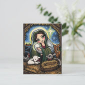 クリスマス出生ヴァージンメアリーイエズアートハガキ シーズンポストカード (スタンド正面)