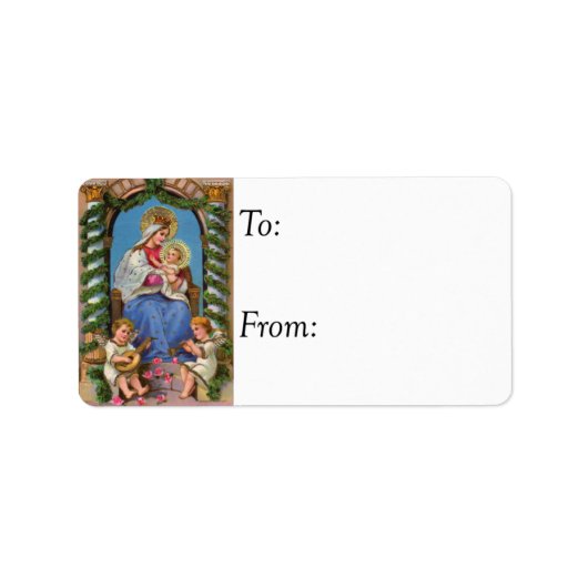 クリスマス出生ヴィンテージギフトラベル ラベル (正面)