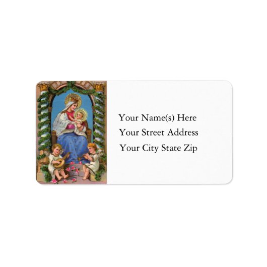 クリスマス出生ヴィンテージ住所 シール (正面)