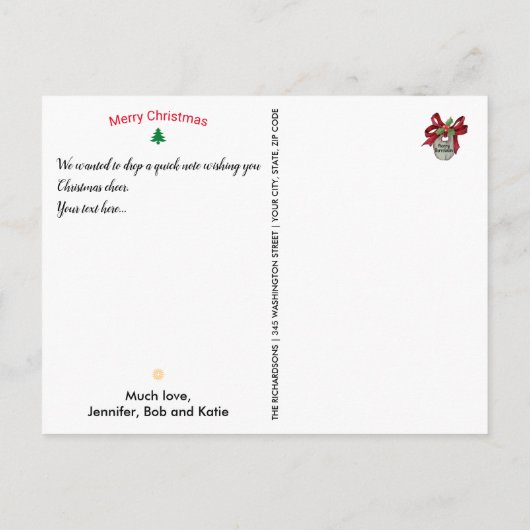 クリスマス出生宗教的なメッセージの追加 シーズンポストカード (裏面)