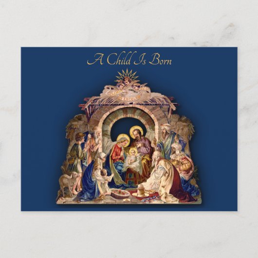 クリスマス出生宗教的なメッセージの追加 シーズンポストカード (正面)