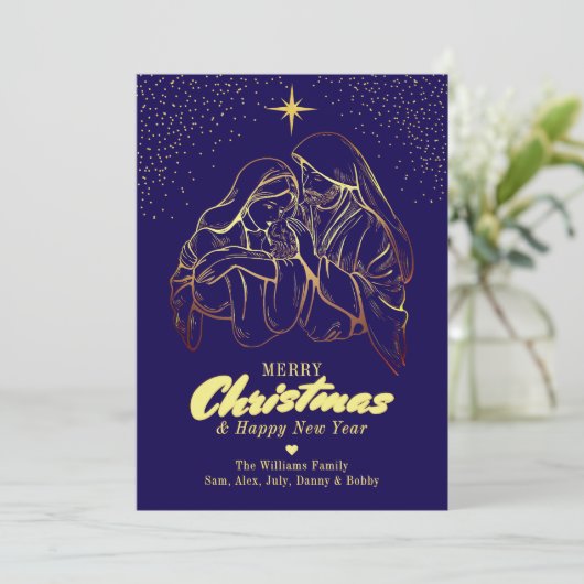 クリスマス出生宗教的エレガント2026カレンダー シーズンカード (スタンド正面)