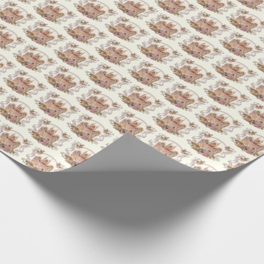 クリスマス出生宗教的ベビーイエスエンジェルス ラッピングペーパー (角)