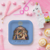 クリスマス出生崇拝ベビーイエス紙 ペーパープレート (パーティー)