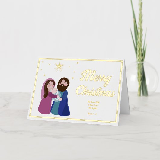 クリスマス出生折り箔グリーティングカード 箔グリーティングカード (正面)