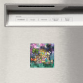 クリスマス出生水彩ダドルシーン マグネット (インサイチュ (食洗機))