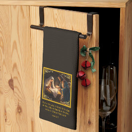 クリスマス出生神聖な家族宗教 キッチンタオル