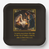 クリスマス出生神聖な家族宗教 ペーパープレート (正面)