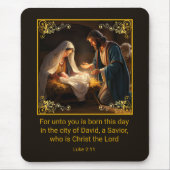 クリスマス出生神聖な家族宗教 マウスパッド (正面)