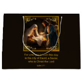 クリスマス出生神聖な家族宗教 ラージペーパーバッグ (正面)
