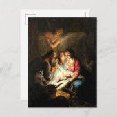 クリスマス出生聖なる夜18世紀の芸術 シーズンポストカード (正面/裏面)