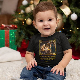 クリスマス出生聖なる家族の宗教ルカ2:11 ベビーTシャツ