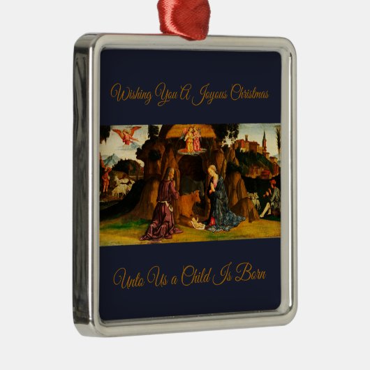 クリスマス出生聖家族の風景 メタルオーナメント (右)