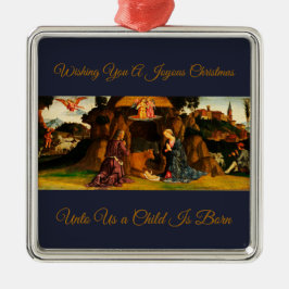 クリスマス出生聖家族の風景 メタルオーナメント