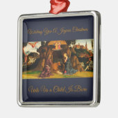 クリスマス出生聖家族の風景 メタルオーナメント (左)