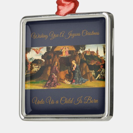 クリスマス出生聖家族の風景 メタルオーナメント (左)