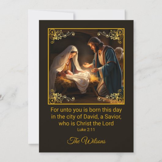 クリスマス出生聖家族カレンダー シーズンカード (正面)