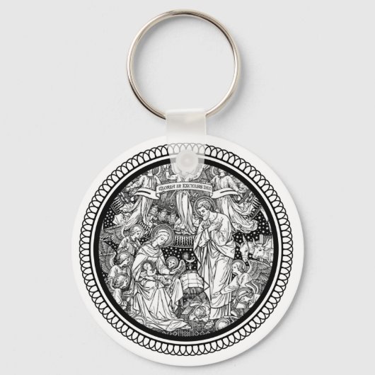 クリスマス出生誕生のイエズマリヨセフ キーホルダー (正面)