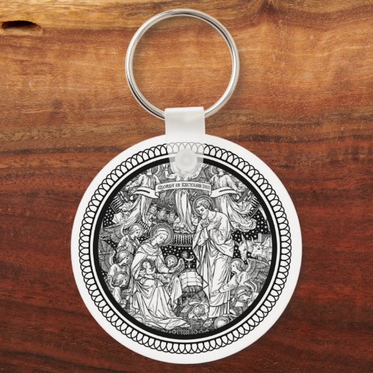 クリスマス出生誕生のイエズマリヨセフ キーホルダー (正面)