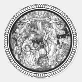 クリスマス出生誕生のイエズマリヨセフ ラウンドシール (正面)