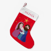 クリスマス出生 スモールクリスマスストッキング (正面 (吊り時))