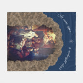 クリスマス出生 フリースブランケット (正面(横))