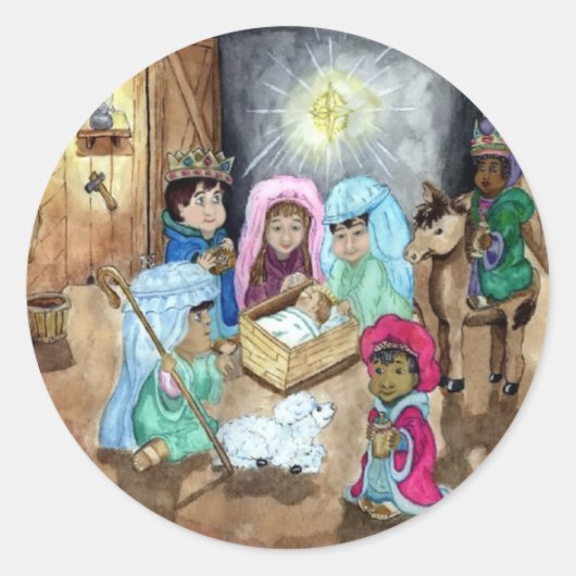 クリスマス出生 ラウンドシール (正面)