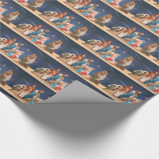 クリスマス出生 ラッピングペーパー (角)