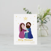 クリスマス出生 箔シーズンポストカード (立ち正面)