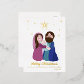 クリスマス出生 箔シーズンポストカード (正面/裏面)