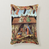 クリスマス出生、誕生のBotticelli著 アクセントクッション (正面(垂直))