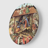 クリスマス出生、誕生のBotticelli著 ラージ壁時計 (傾斜)